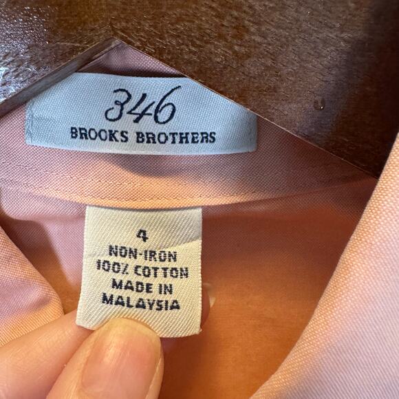 Brooks Brothers 346 Non-Iron Sleeveless Button Up Shirt Cotton Pink Women’s 4 - Picture 4 of 7